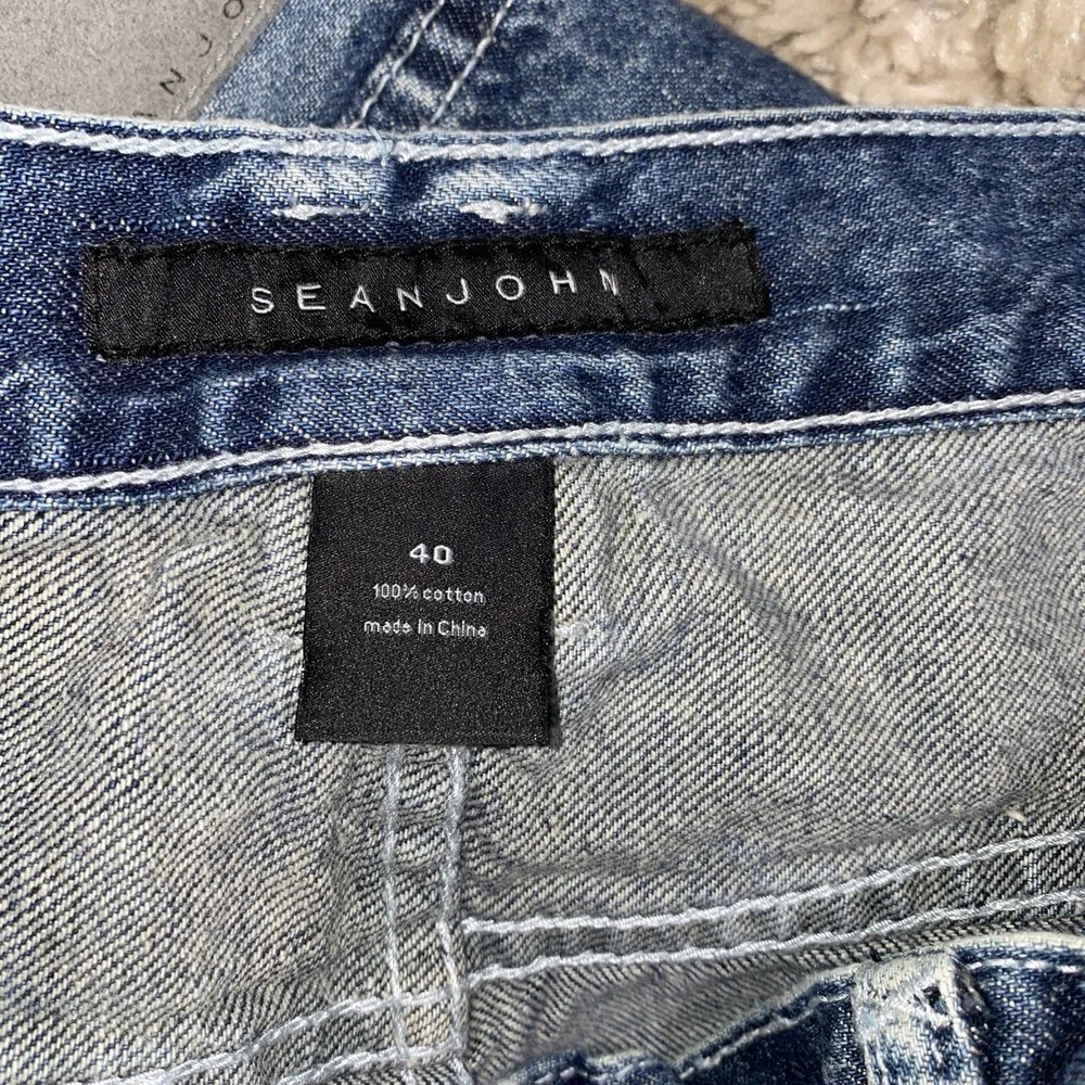 Y2K Sean John Jeans Men Size‎ 40 Relaxed Straight Blue Vtg Wash Streetwear - Picture 6 of 7